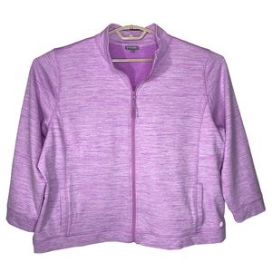 T for Talbots Sweatshirt Size 3X P Plus Petite Full Zip  Heathered Lilac Purple
